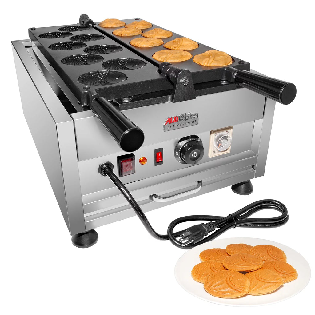 Round-Shaped Fish Waffle Maker Nonstick 8 Pcs T2502
