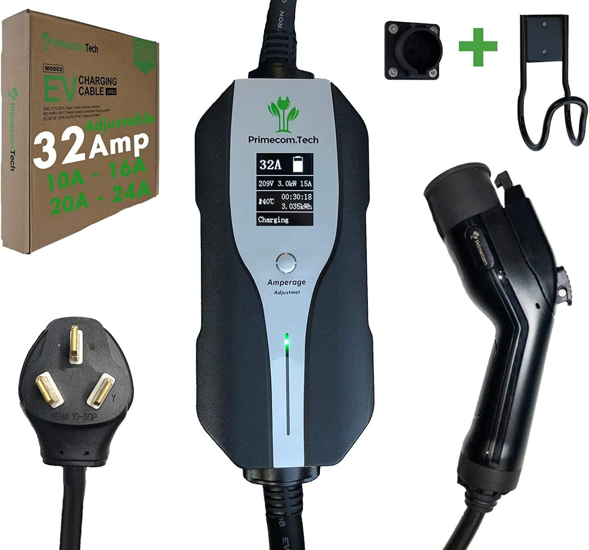 Level 2 Electric Vehicle Charger with 30 Ft Cable H103012