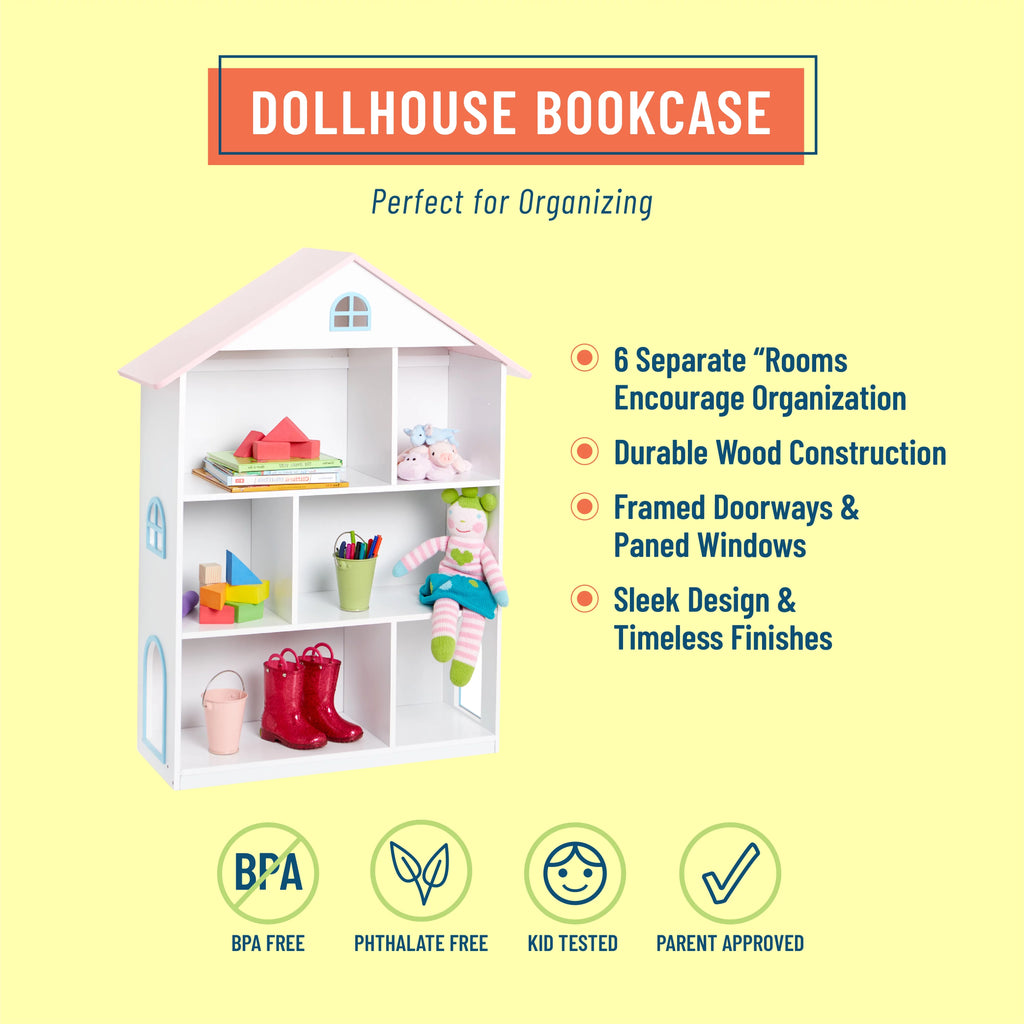 Kids Wooden Dollhouse Bookcase W20236