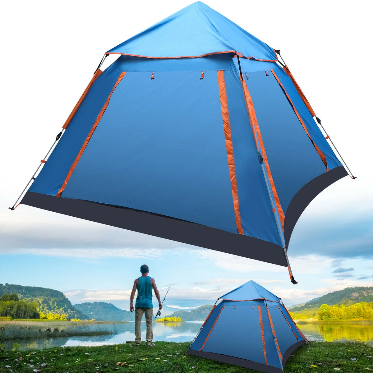 Folding Automatic Camping Tent for 4-5 Persons T6625