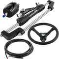 Hydraulic Outboard Boat Steering Kit 14' Hoses 300HP Helm Pump W29564