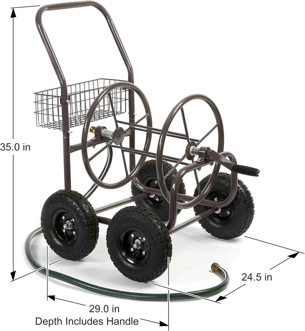 Bronze 4 Wheel Garden Hose Reel Cart R42669