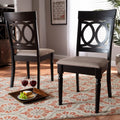Sand Fabric Upholstered 2-Piece Dining Chair Set E162
