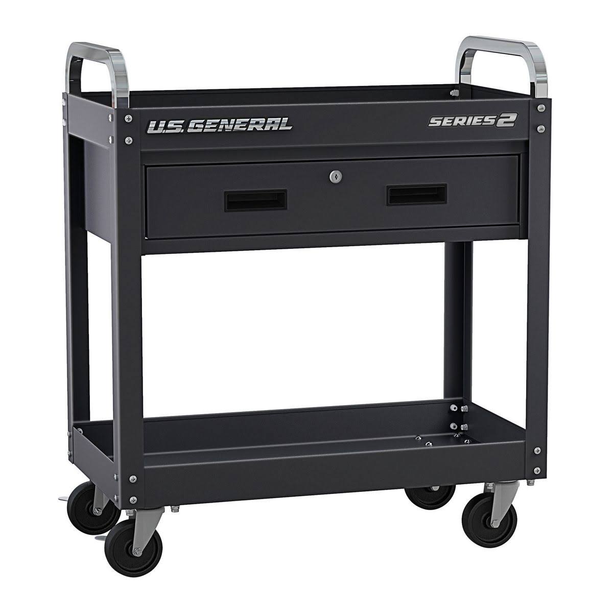 30 in. Service Cart with Drawer, Black H267