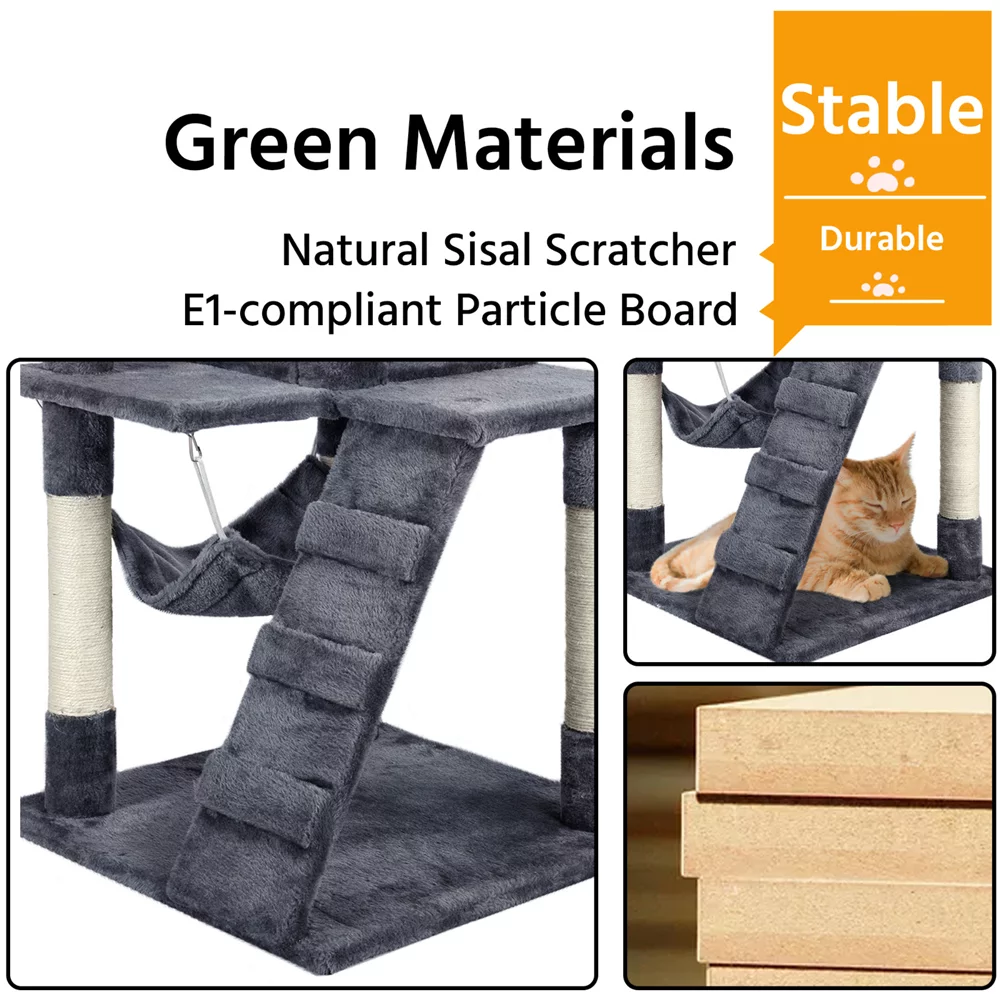 51" Cat Tree Tower Condo Scratcher Gray Q77402