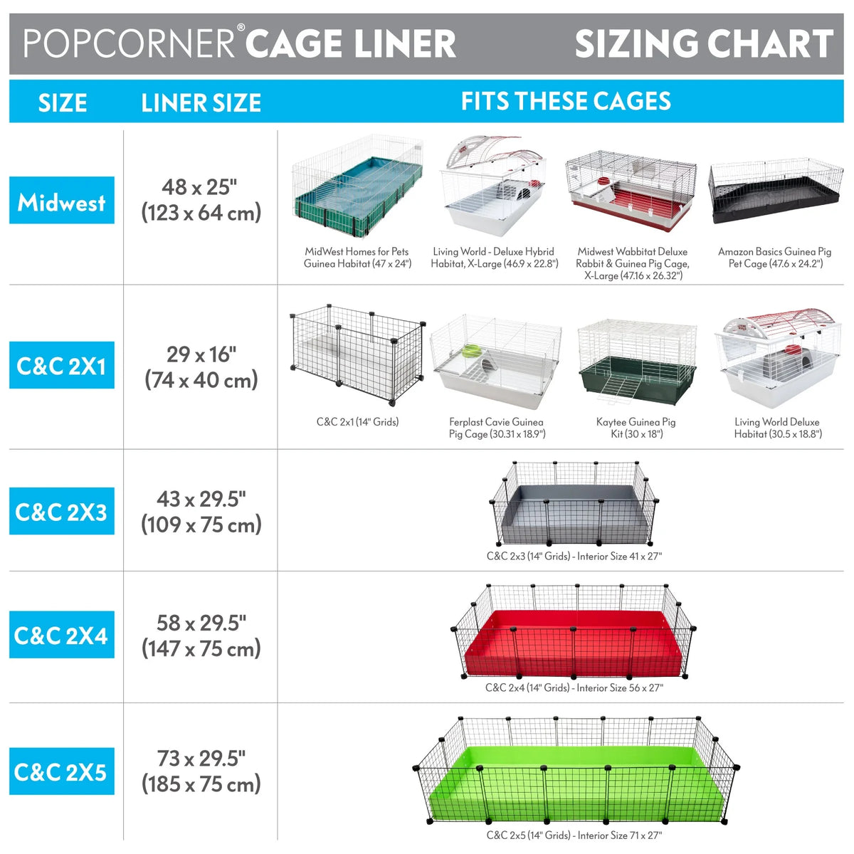 Guinea Pig Fleece Cage Liners, Reinforced Corners Pee Pads (Midwest, Green) P36441