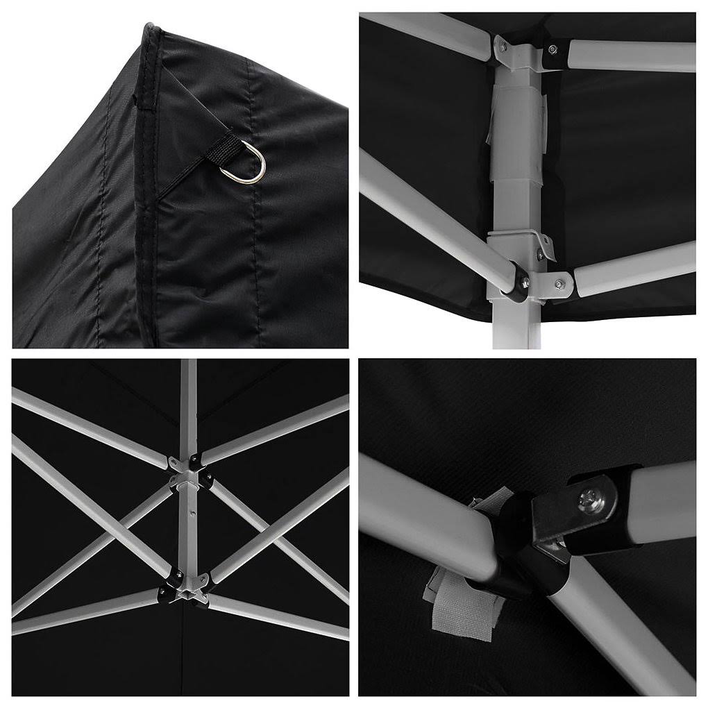 Black Pop Up Canopy Tent with Removable Sidewall Carry Bag F4260