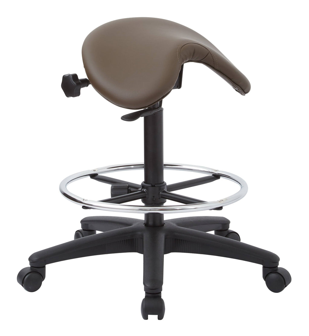 Backless Stool with Saddle Seat in Dillon Java K7098