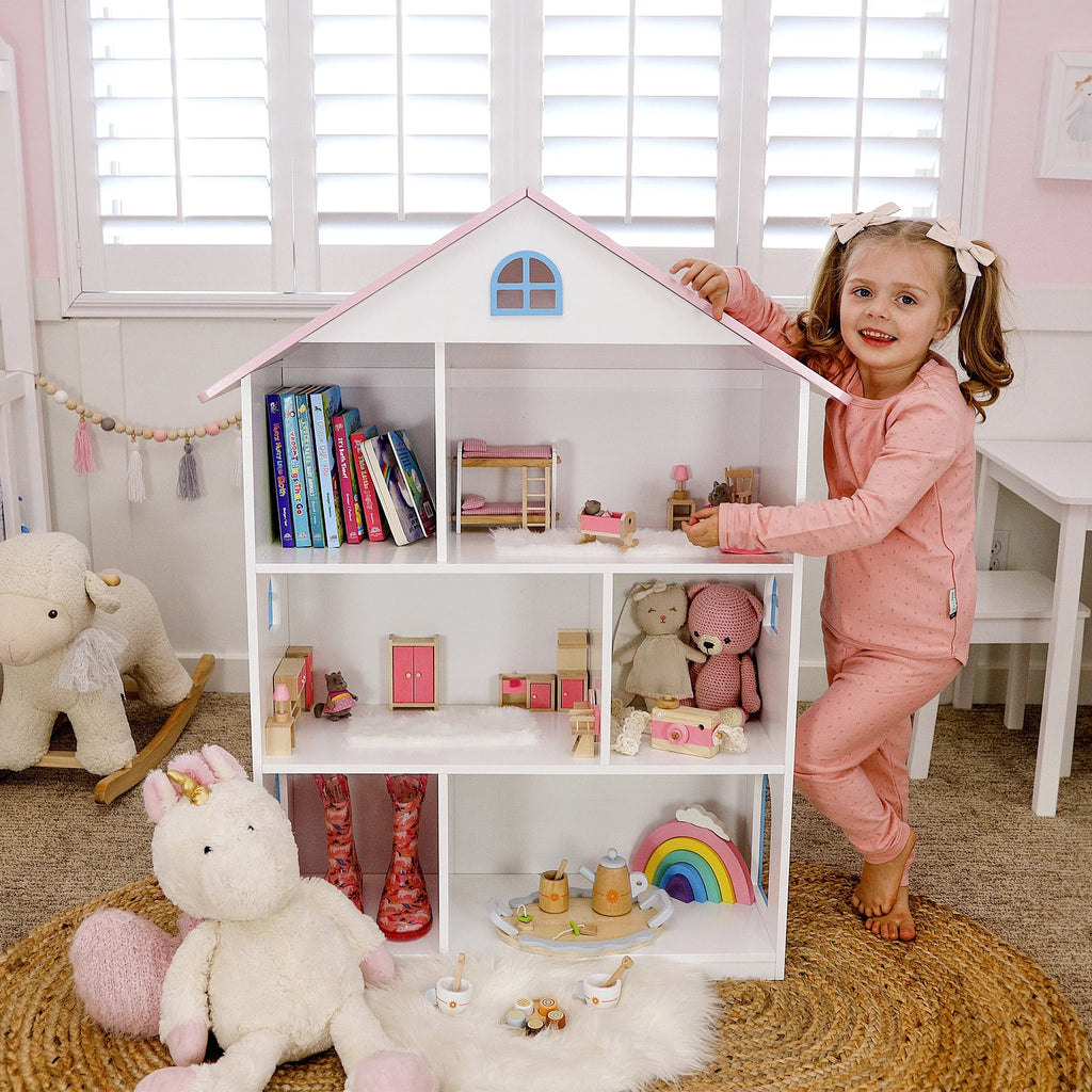 Kids Wooden Dollhouse Bookcase W20236
