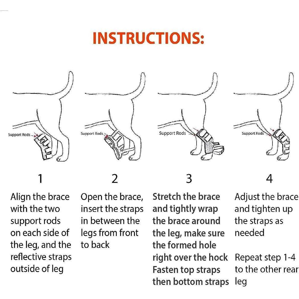 3-in-1 Dog Rear Leg Support Splint Braces R5640