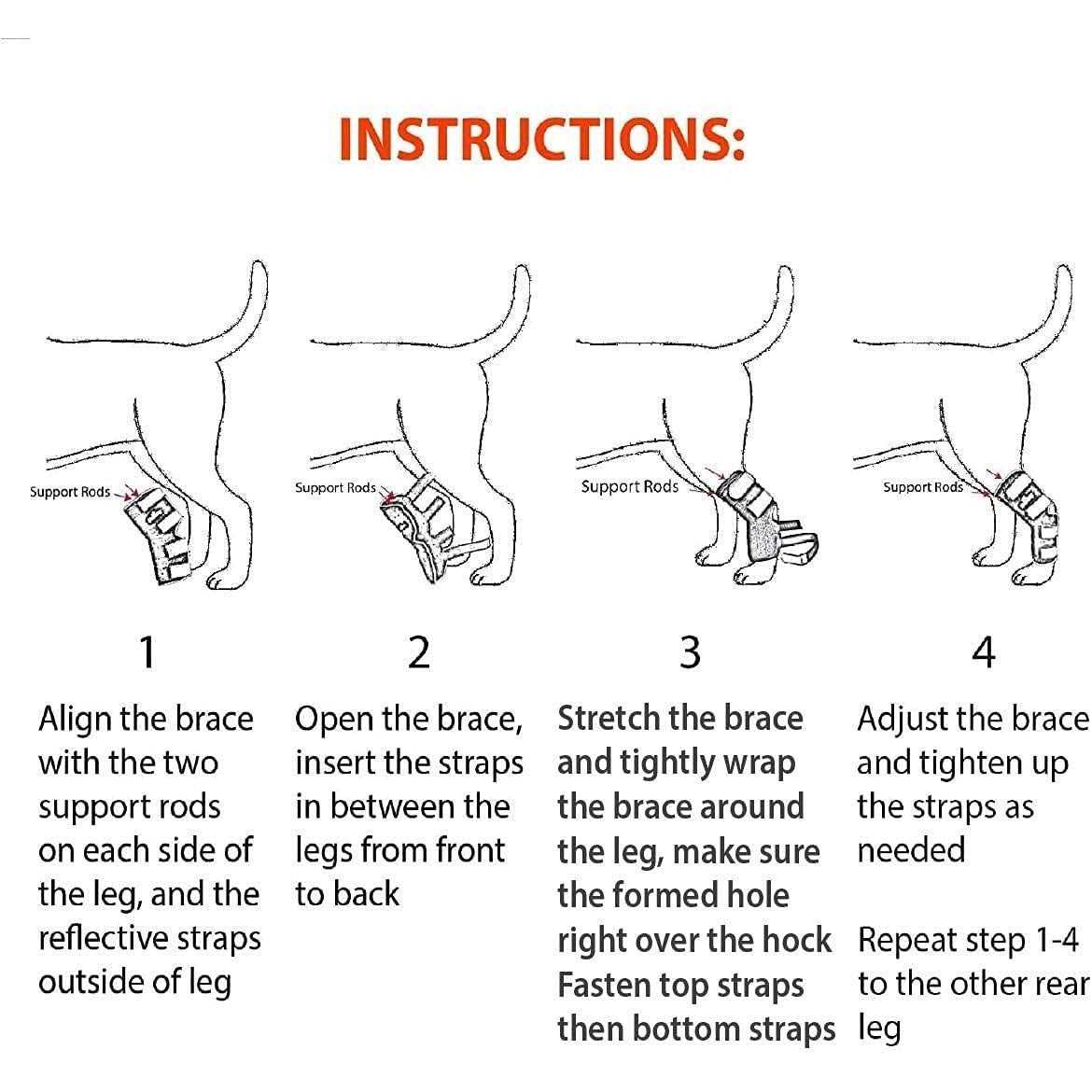 3-in-1 Dog Rear Leg Support Splint Braces R5640
