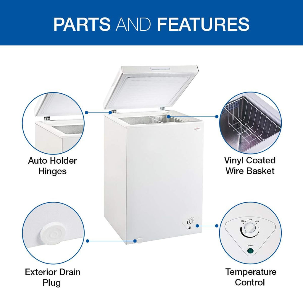 Compact Chest Freezer with Flip-Up Lid, 3.5 Cubic Feet Capacity Q257656
