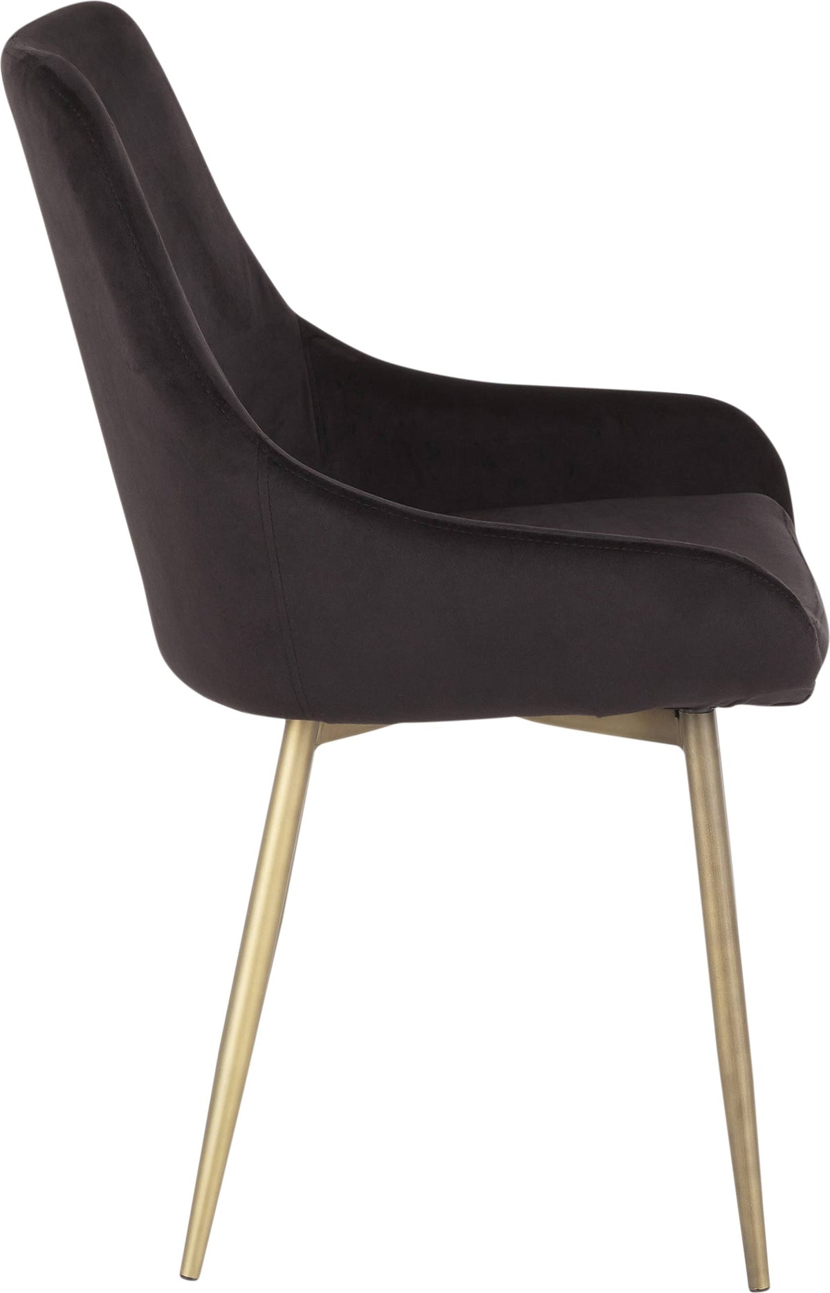 Black Solid Back Dining Side Chair, Set of 2 W206468