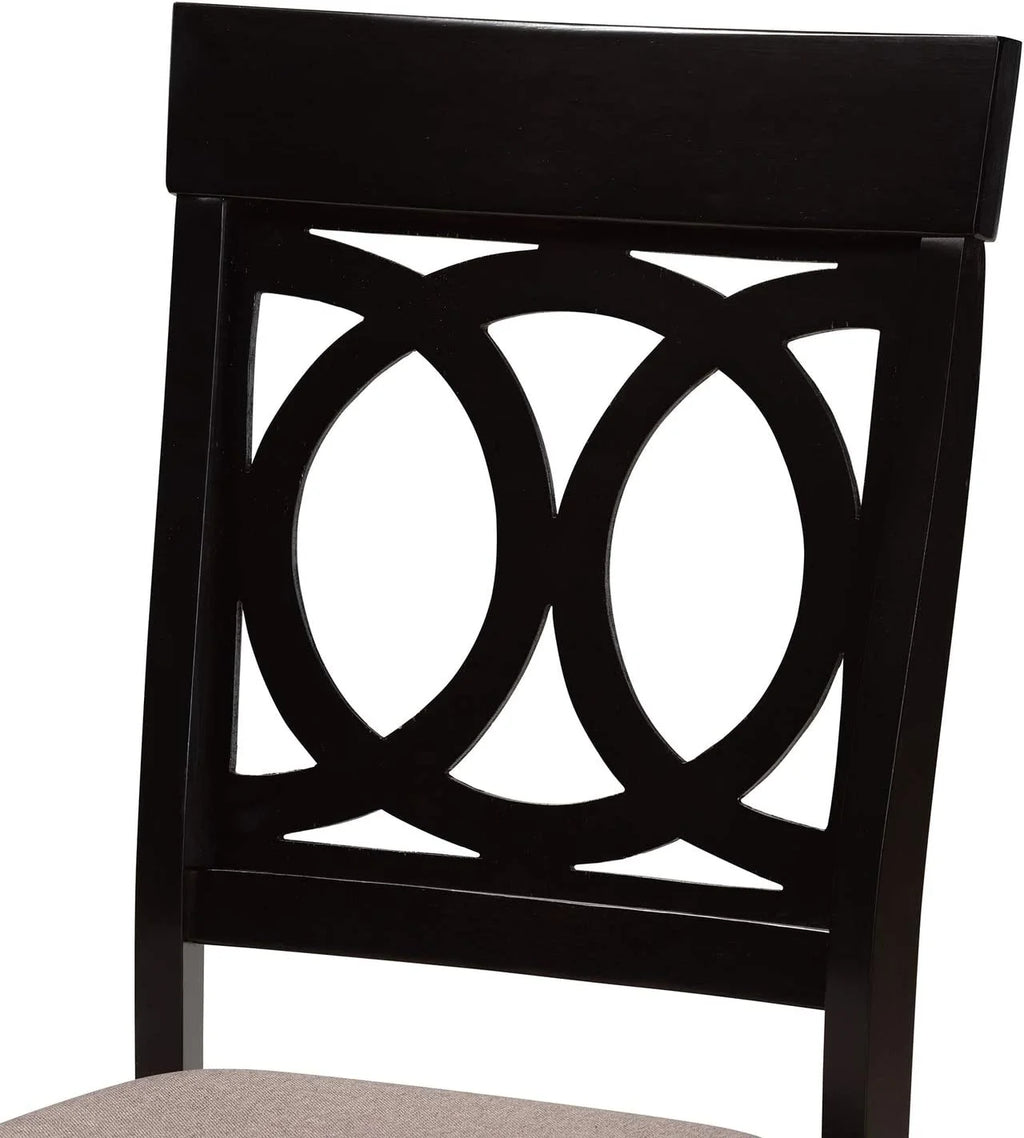 Sand Fabric Upholstered 2-Piece Dining Chair Set E162
