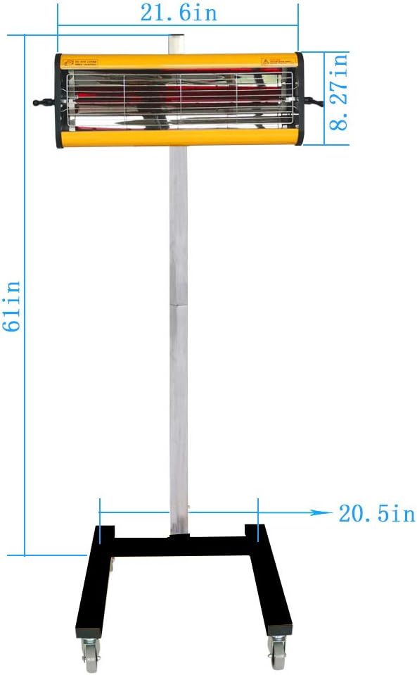 Infrared Paint Curing Lamp with Stand 1050W E810