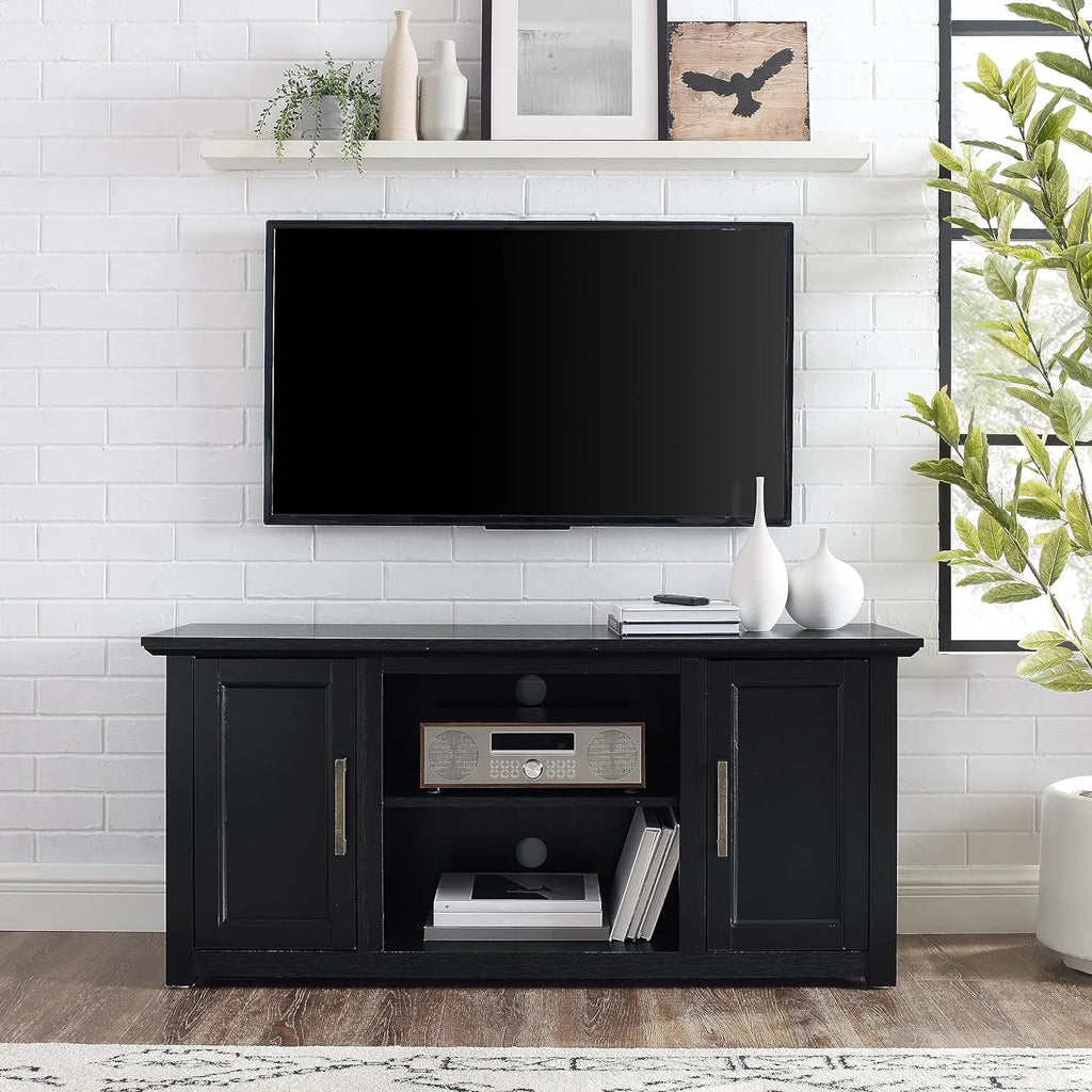 48-Inch Low Profile TV Stand With Open Storage, Black U4198
