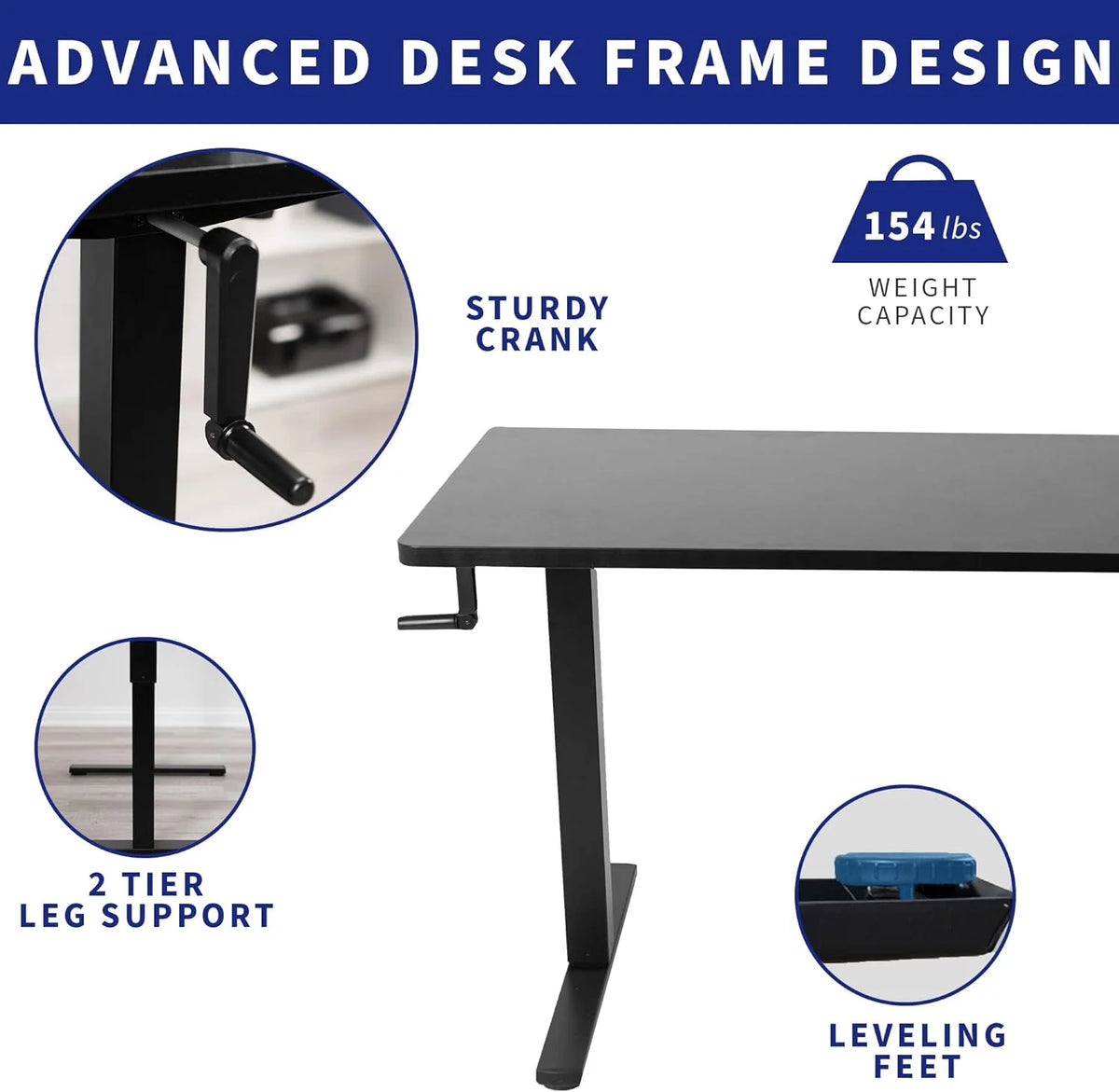 Dark Walnut 43 X 24 Inch Height Adjustable Standing Desk D783760
