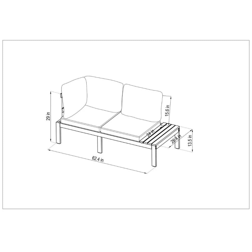 Teak Patio Conversation Set with Blue Cushions R770