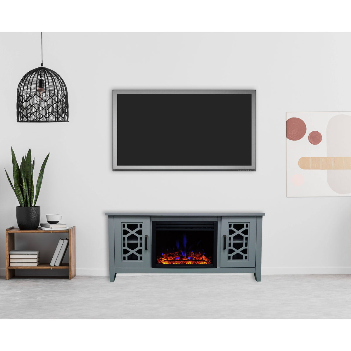 Slate Blue Electric Fireplace T193139