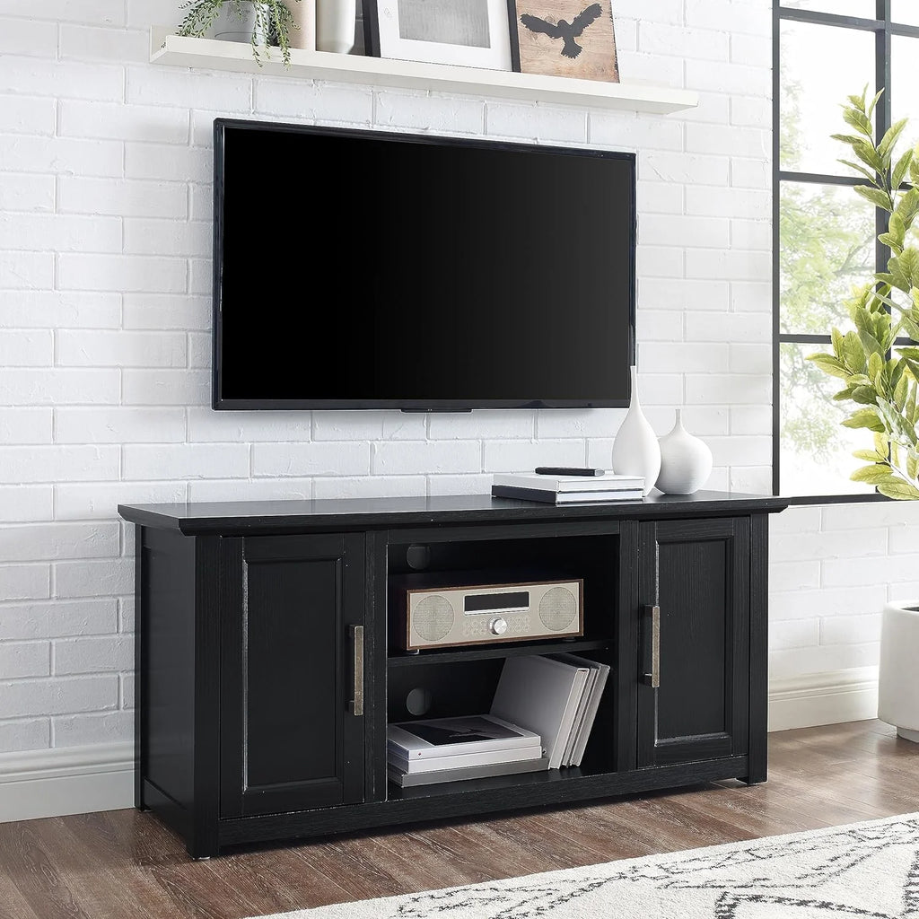 48-Inch Low Profile TV Stand With Open Storage, Black U4198