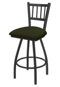 36x22 Swivel Extra Tall Bar Stool with Pewter Finish and Canter Pine Seat N3781