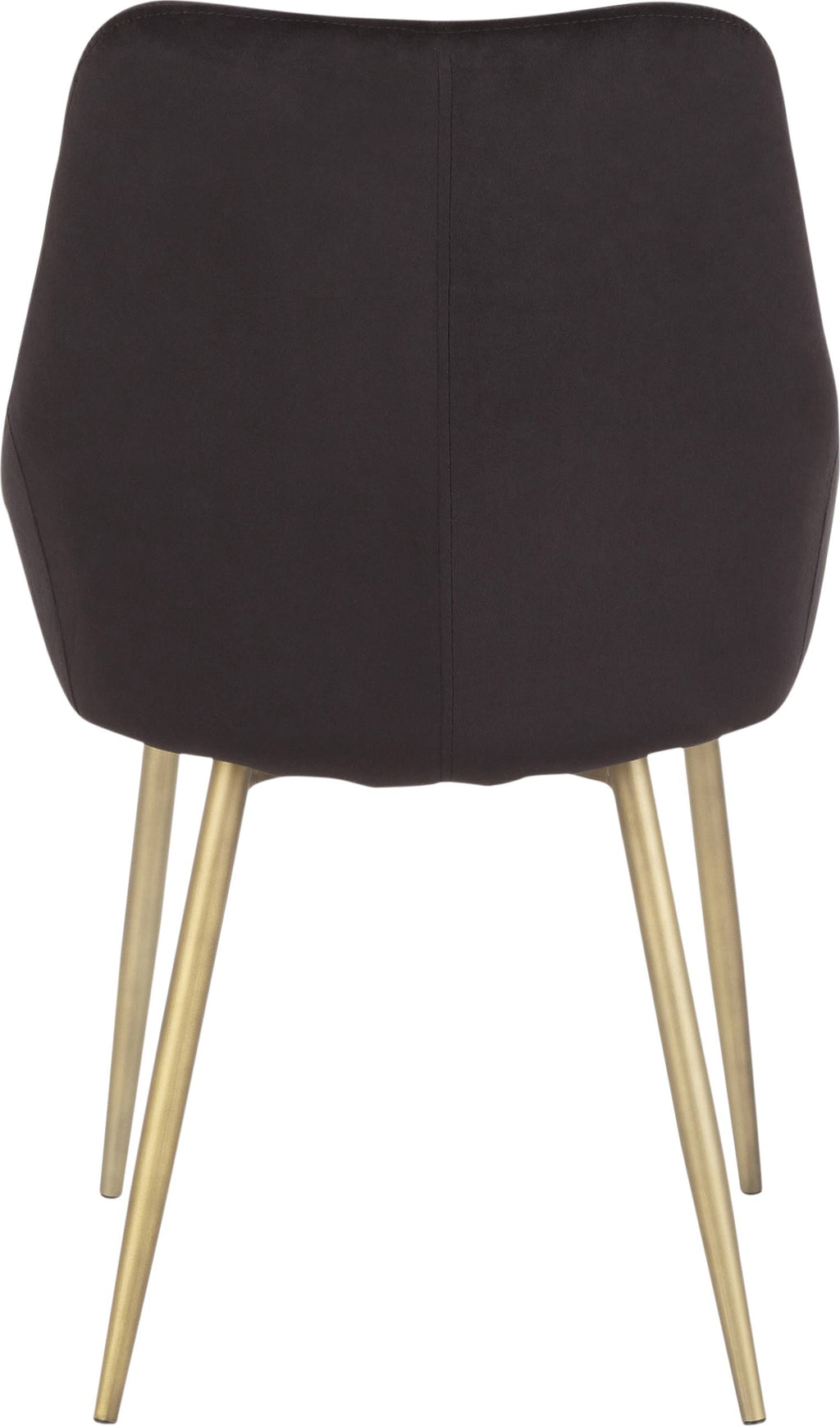Black Solid Back Dining Side Chair, Set of 2 W206468