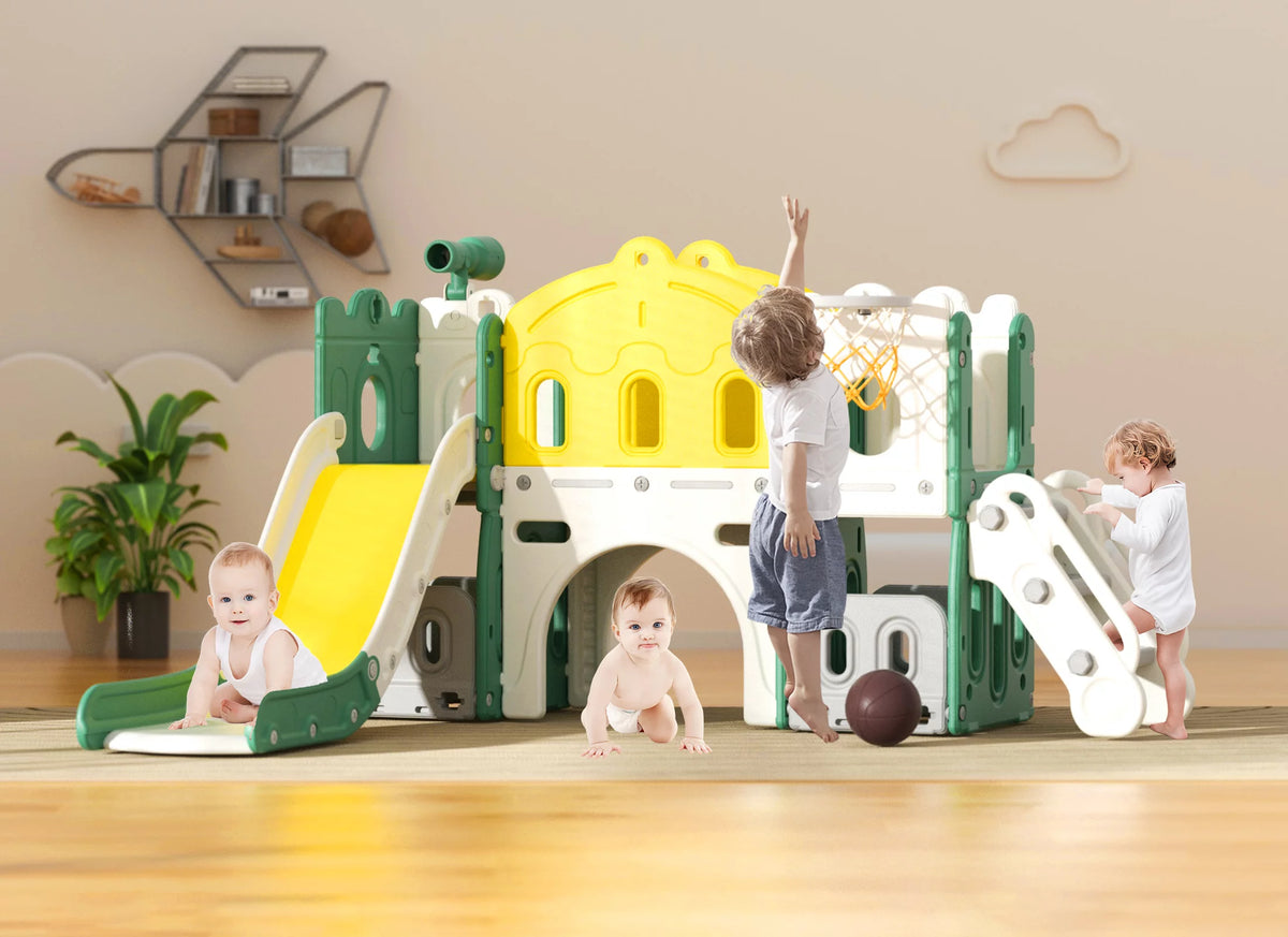 8 in 1 Kids Slide Set with Climber W597