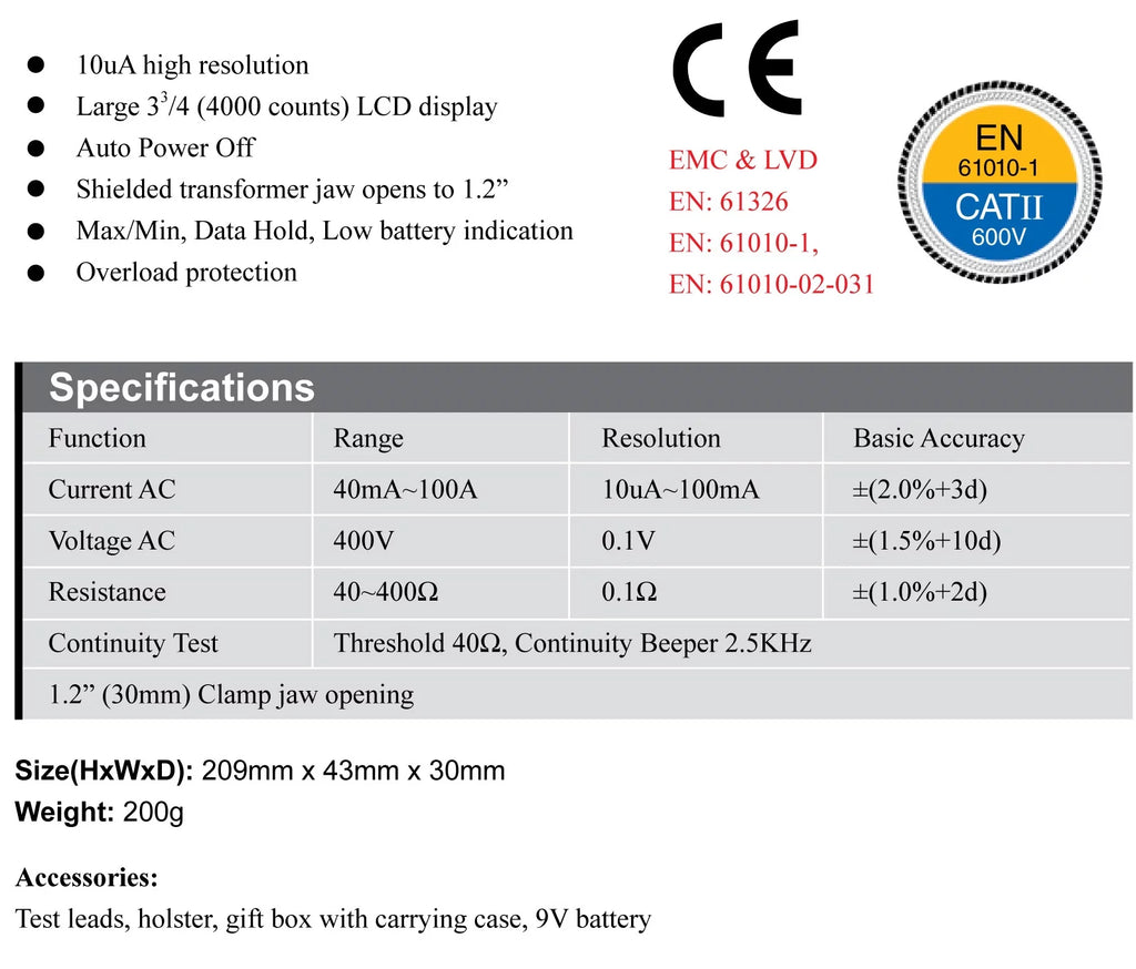 AC Leakage Current Tester Voltage Meter J3189