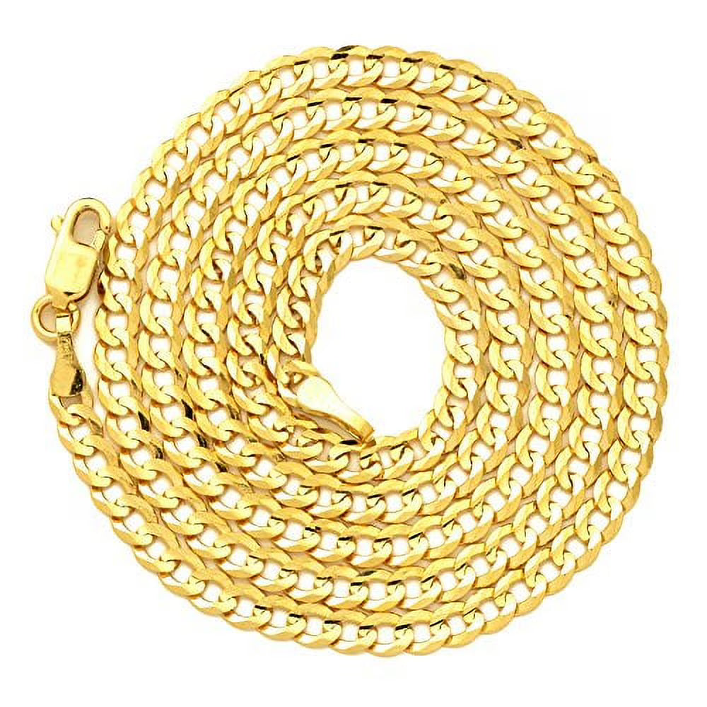 10k Yellow Gold 3mm Solid Curb Cuban Necklace with Lobster Lock (24") S75329