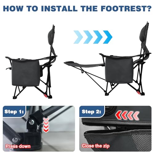 Reclining Camping Chair with Foot Rest Folding Lounger G115