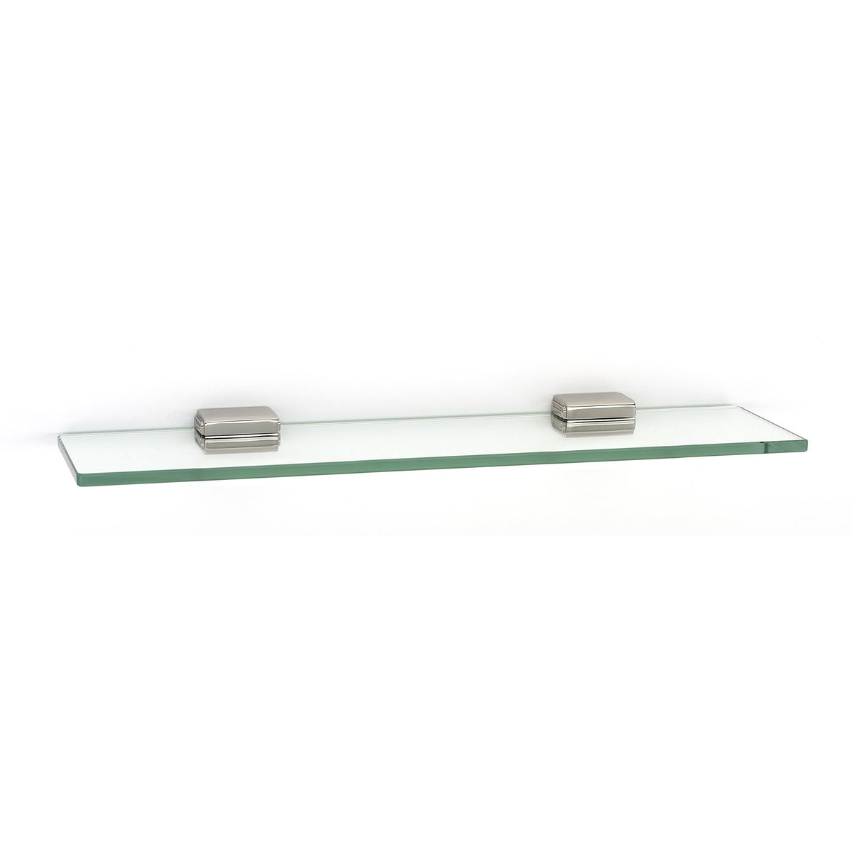 Polished Nickel 18x22 Glass Shelf with Brackets Z50018