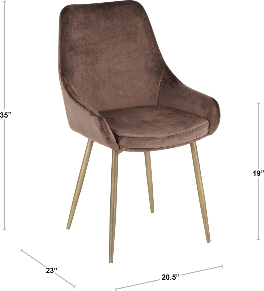 Black Solid Back Dining Side Chair, Set of 2 W206468