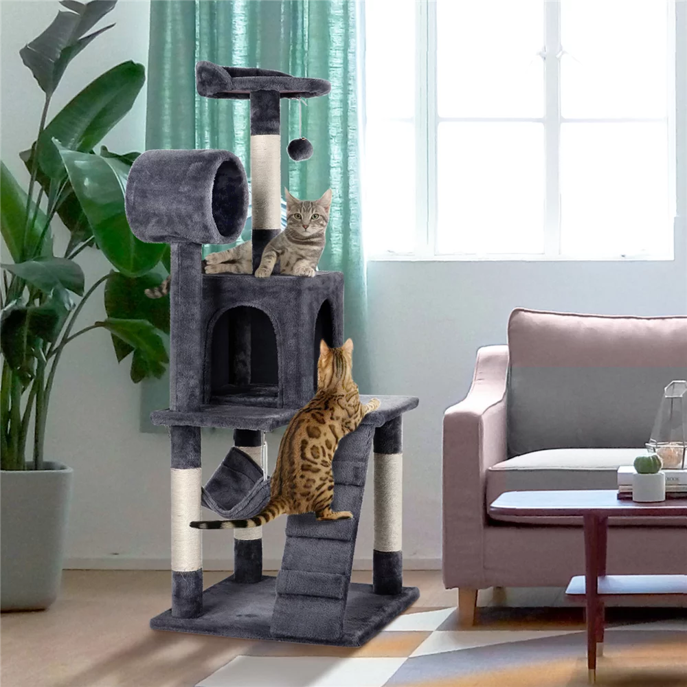 51" Cat Tree Tower Condo Scratcher Gray Q77402