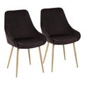 Black Solid Back Dining Side Chair, Set of 2 W206468