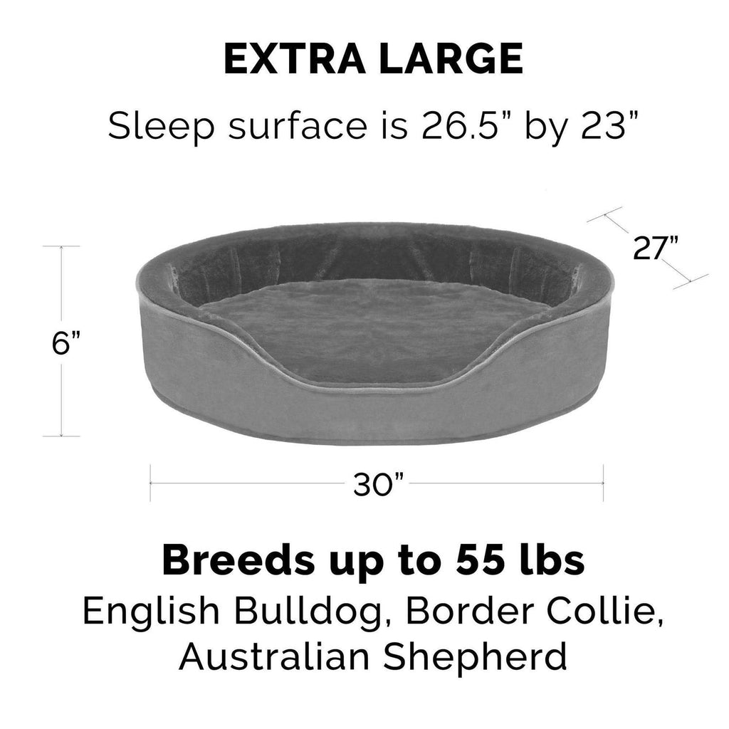 Plush & Velvet Oval Dog Bed D596923