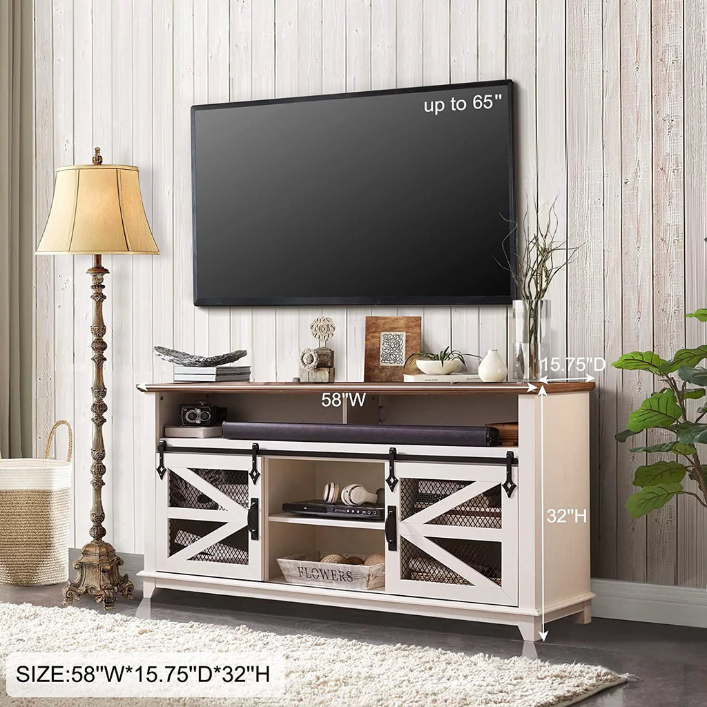 Antique White TV Stand E850446