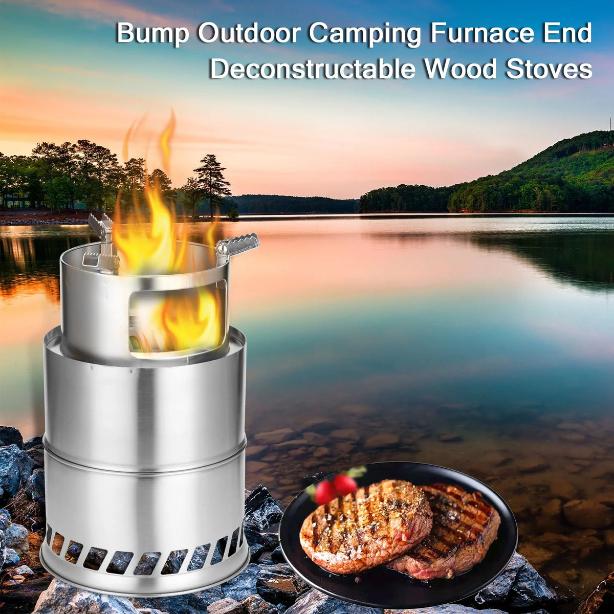 Windproof Stainless Steel Portable Wood Stove H822