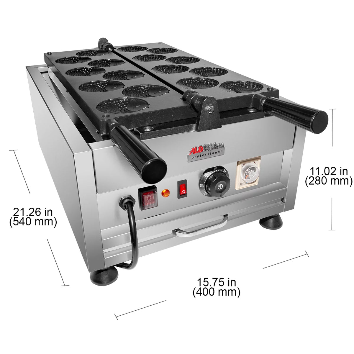 Round-Shaped Fish Waffle Maker Nonstick 8 Pcs T2502