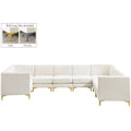 Cream Velvet Modular Sectional X4517