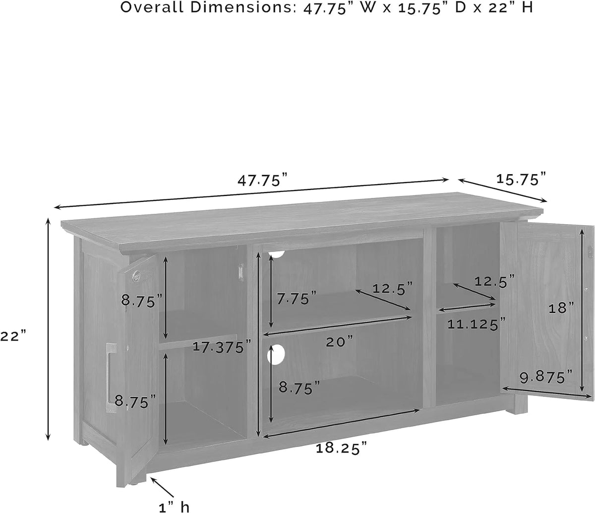48-Inch Low Profile TV Stand With Open Storage, Black U4198
