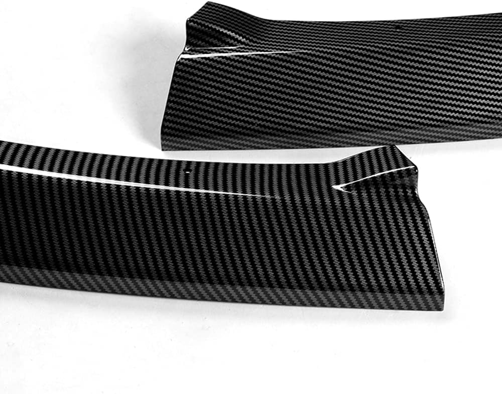 Front Bumper Lip Spoiler Splitter Glossy Carbon Fiber Look ABS H7679