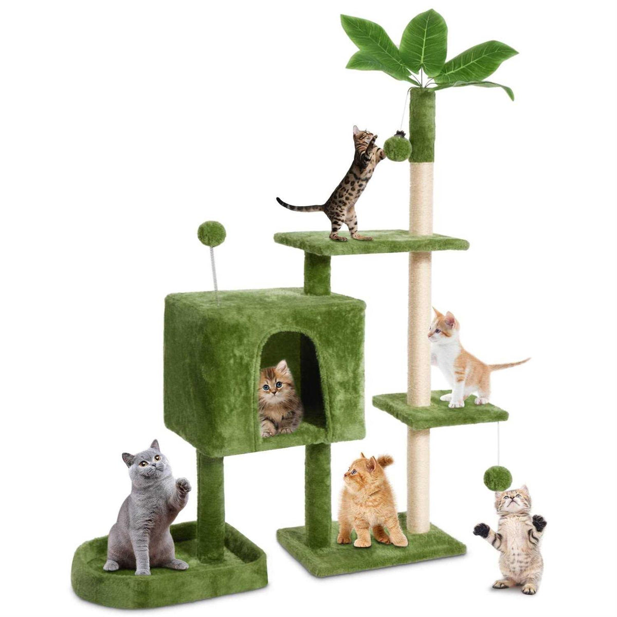 52in Cat Tree with Scratching Posts Plush Perch Q898570