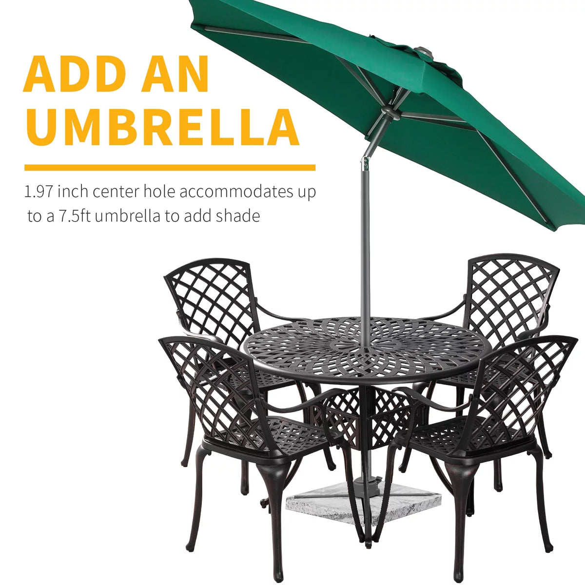 5 Pieces Cast Aluminum Patio Dining Set M238675