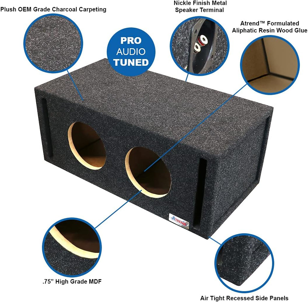 8” Dual Vented Subwoofer Enclosure, Gray U315