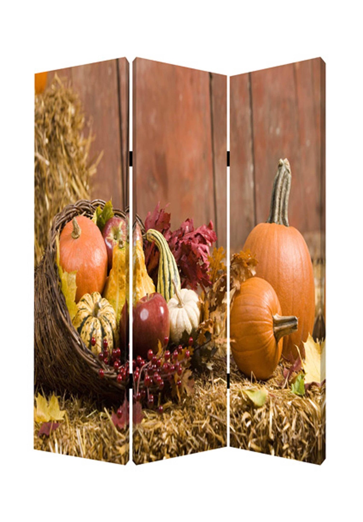 Multi Color Wood Canvas Harvest Screen X766340