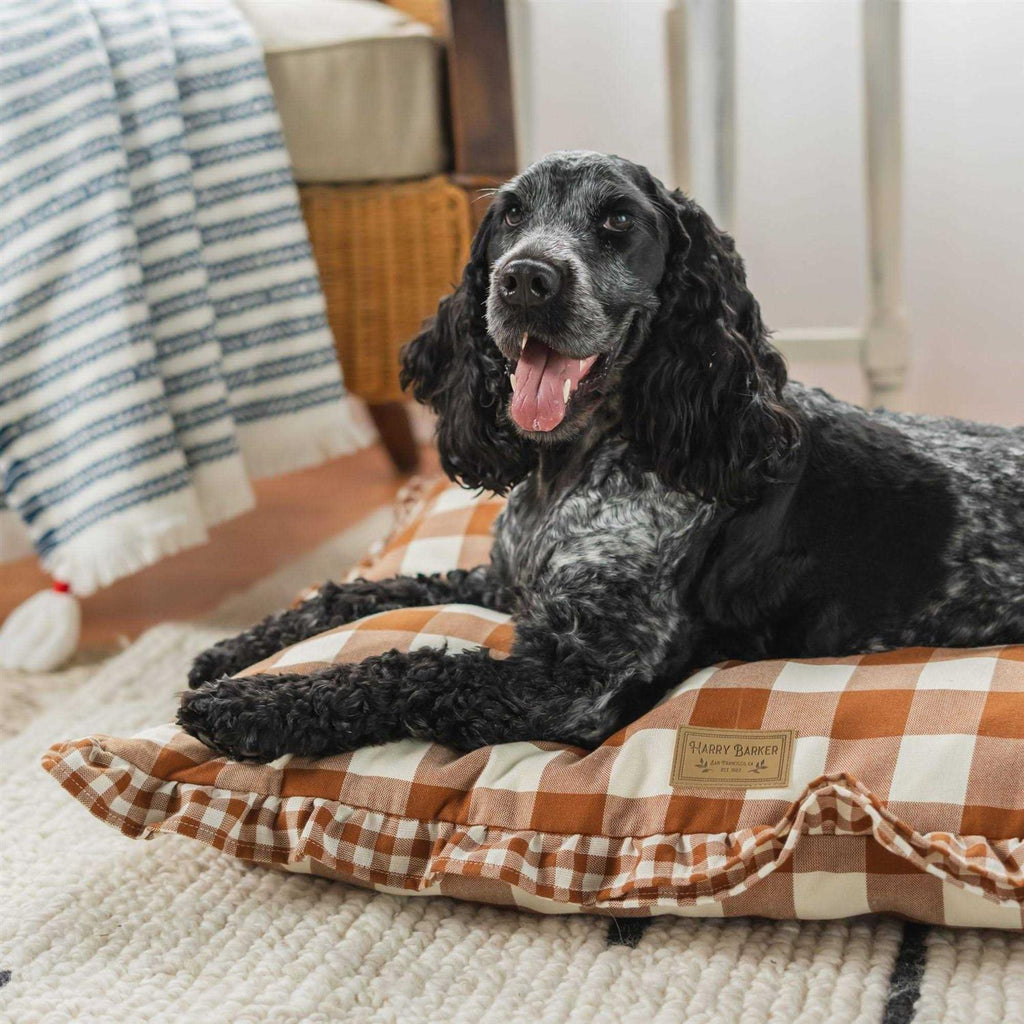 Brown Gingham Print Envelope Dog Bed R854