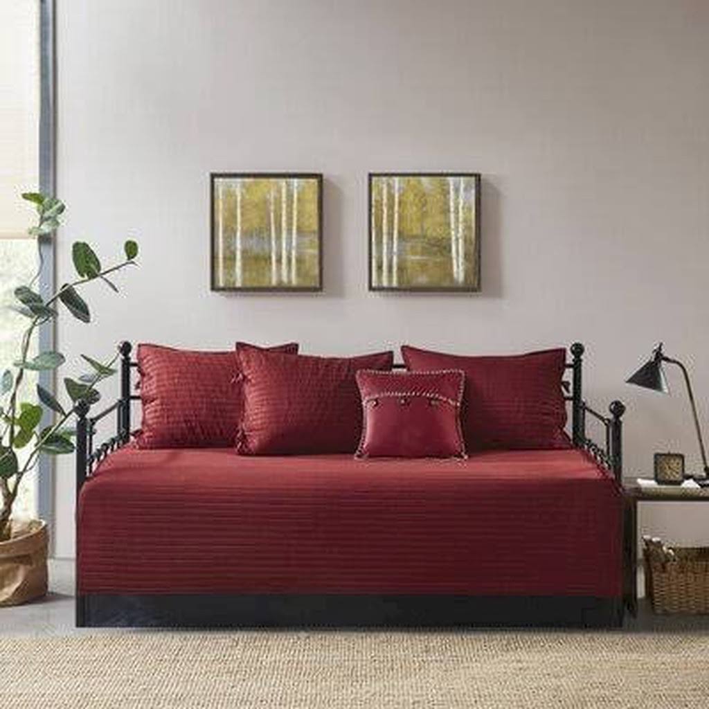 6 Piece Reversible Daybed Cover Set Black X4894