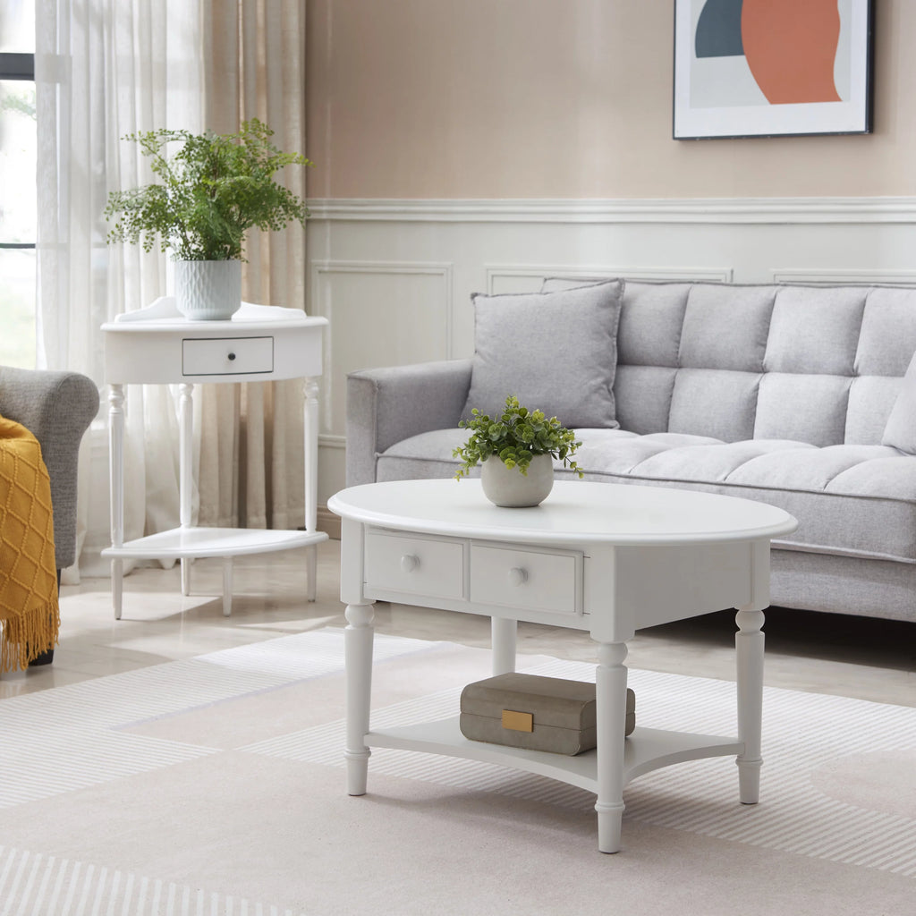 Oval Coffee Table in Orchid White A98588