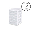 White 5 Drawer Plastic Desktop Storage Unit 12 Pack N63138