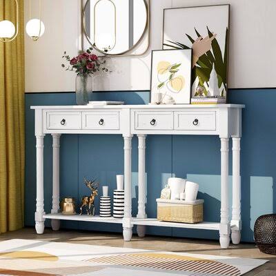 Antique White Console Table F709